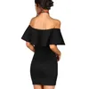 Off the Shoulder Beach Summer Dress Mulheres Vestidos Sexy Slash Neck Casual Slim Dresses Plus Size Mulheres Dress