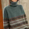 Turtleneck cashmere sweater women loose casual jacquard knitted bottoming top pullover 100%WOOL sweater women autumn winter 201222