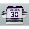 Mens #30 Gerry Cheevers Cleveland Crusaders 1974 CCM Vintage Home Hockey Jersey ou personalizado qualquer nome ou número Retro Jersey