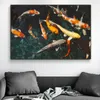 Nowoczesny nowy chiński styl płótno malarstwo zwierzęce plakaty i drukuje Koi Fish Wall Art Zdjęcia do salonu Home Decor Cuadros