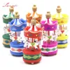 6PCS Carrousel Creative Desktop Decor Merry-go-round Fai da te Artigianato in legno Ornamenti natalizi Casa Decorazione della festa nuziale Giocattoli per bambini 201203