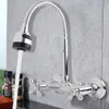 360 Beccuccio girevole 2 modalità Rubinetto per lavabo da cucina per bagno Maniglia durevole Rubinetto per lavabo a parete in ottone Miscelatore per acqua di rubinetto Rubinetti T200424