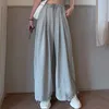 Mingliusili Gray Joggers Kobiety Summer Korean Fashion Spants High talia stałe kolor stałej odzieży ulicznej luźne spodni 220726