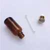 10 pcs 33x105 mm DIY 30 ml Brown Glass Essential Oil Dropper Bottles Liquid Reagent Jars Aromatherapy Perfume Containers