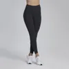 tute da donna pantaloni da yoga luoulu Pantaloncini da corsa a vita alta strisce artistiche pantaloni lunghi in nylon elasticizzato con tasche Lady Fitness leggings senza cuciture per il sollevamento dell'anca