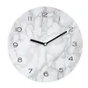 DECDEAL 11.42in Wall Hanging Clock Decorative Marble Wall Clock Beautiful Marbled Effect Clock Neat Looking Precise Home Decor Y200407