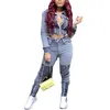 2020 Nowe dżinsy dżinsy z rozerwane talia zniszczone spodnie Demin Patchwork Bodycon Tassels Bodycon Slim Pencil Jeans Club8412842