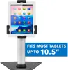Secure Universal Tablet Kiosk POS - Locking Tablet POS Counter-top Stand Adjustable Clamp for iPad 7, iPad Mini, Samsung Galaxy Tab