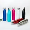 500ml Cola Shape Double Wall Vacuum Water Bottle Leakproof Casual Sports Stainless Steel 17oz Drinking Cups Blank