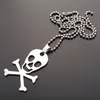 1 pçs de aço inoxidável pirata palhaço crânio horror máscara assustador sinal pingente colar esqueleto feminino masculino presente colar jóias267j