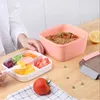 ميكروكك ساخنة مربع الغداء للأطفال مدرسة مع مقصورة أدوات المطبخ الغذاء حاوية الميكروويفين bento مربع النمط الياباني 201015