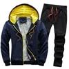 Herentracksuits Winter Trainingspak Mannen Fleece Dikke Sets Mens Cardigan Hoodies Pak Casual Hooded Sportkleding Set Mannelijk