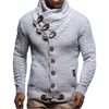 Mannen Sweaters Turtleneck Kabel Knit Button Down Vesten Chunky Chunky Casual Fall Winter Jassen Jassen