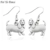 Vintage Silver Color Boho Basset Hound Bloodhound Drop Dangle Brincos de gancho Bijoux Femme Brincos longos para mulheres Jewellry3373787