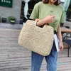 Personalizzato Palm Bohemian Boho Boho intrecciato carta borsa da spiaggia all'uncinetto borsa paglia