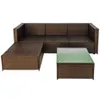 TOPMAX Rattan Patio Furniture Ensembles de meubles à sectionnée en osier Coussin Sofa Garden Set Stock A26