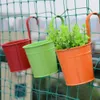 Pots 10pcs Set Colorful Hanging Flower Plant Pot Hook Wall Planter Iron Holder Balcony Decorations Garden Planter Home Decor Y200723