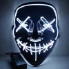 US STOCK Halloween Horror mask LED Glowing masks Purge Masks Election Costume DJ Party Light Up Masks Glow In Dark 10 Colors DHL