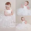 Nyfödd vit klänning för dopklänning baby flicka 1: a födelsedag outfits spädbarn fest klänning tulle tutu klänning för toddler tjej kläder