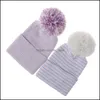 Caps & Hats Accessories Baby, Kids Maternity 10 Styles Double Thickening Newborn Striped For Winter Cotton Warm Crochet Cap Infant Fur Ball