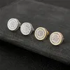 Unisex Mannen Vrouwen Oorbellen Studs Geel Wit Vergulde Fonkelende CZ Gesimuleerde Diamanten Oorbellen Voor Mannen Vrouwen Leuk Gift284u