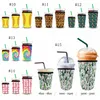 Iced Coffee Sleeve Neoprene Cold Drinks Beverages Insulator 30oz 20oz 16oz Printed Cup Holder Reusable Cups Accessories 19 Designs YG938