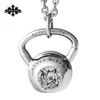 Kettlebell Collier Fitness pour Hommes et Femmes Tête de Rhinocéros Pendentif en Acier Inoxydable mygrillz 201014