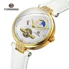 Qifusini New Womens Foreign Trade Tourbillon Hollow Automatic Belt Mechanical Watch One Piece Drop Wristwatches235j