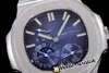 Nuovo PFF 40mm Sport 5712 1A-001 5712 meccanico a carica manuale orologio da uomo fasi lunari riserva di carica quadrante D-blu bracciale in acciaio He239r
