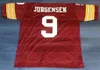 Maglia da calcio personalizzata Sonny Jurgensen 9# cucita bianco rosso taglia S-4XL Alta qualità