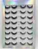 16 paires Multipack 3D doux vison cheveux Faux cils à la main vaporeux moelleux longs cils naturels outils de maquillage des yeux Faux cils