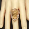 Mens Hip Hop Gold Ring Jewelry Haute Qualité En Acier Inoxydable Iced Out Lion Anneaux Pour Hommes