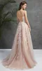 Ladies' Lace Appliques Prom Dresses Long Spaghetti Straps Lace-up Back Sleeveless Formal Evening Party Gowns Vestido De Festa LJ200821