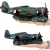Harts Craft Fish Tank Plane Artificial Wreckage Decor Rium Landscape Ornament Y200917