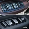 Botão de carro de prata de carro de elevação chave de lantejamento de lantejamento de capa adesivos para Dodge RAM 1500+ Acessórios interiores
