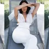 INDRESSM DEEP-V BANDAGE Jumpsuit ärmlös rygglös spetsbåge front långa byxor party bodycon rompers jumpsuit ny wome t200509