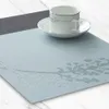 Juego de 4 manteles individuales con estampado de flores de PVC para mesa de comedor, juego de manteles, manteles individuales en accesorios de cocina, taza, vino, estera decorativa T200708