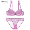 Norns Women Lingerie 세트 자수 란제리 꽃 섹시한 브래지어 포르노 Femme 및 Bralette 투명 Y200708