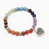 Nuoro Reiki 7 Chakra S Healing Ston Balance Armband Pulsera Hombre Spiritual Jewelry Heart Charm Chakra Armband