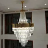 Large crystal chandelier in duplex building luxury hotel lobby engineering villa living room hollow chandelierFree shipping