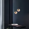 Postmodernisme Glas Metaal Hanglampen Creatieve Slaapkamer Nachtkastje Licht Restaurant TV Achtergrond Muur Ophanging Verlichtingsarmaturen