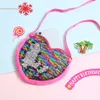 Accessori per neonati Kid Baby Girl Love Hearts Paillettes Portamonete a tracolla Portafogli Pochette Borse arcobaleno colorate Puntelli