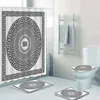 Ethnique grec clé rideaux de douche salle de bain rideau imperméable polyester traditionnel méandre frontière rideau de bain ensemble tapis tapis décor 201030