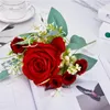 Decoratieve bloemen Kransen Mooie Big Rose Branch Artificial Silk Home Wedding Decoratie Retro herfst Grote Roses White Fake8884309