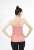 Cross Back Yoga Sport Vest Dames Mouwloze shirts Slim Fit workouttanktops Super zachte yoga top sportshirt met gewatteerde beha
