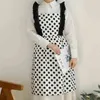 Härlig retro lacy vintage flirty maid polka dot matlagning kök arbetar justerbart förkläde med fickor för kvinnor damer 211222