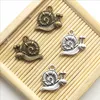 Lot 100pcs Cute Snail Alloy Charms Pendants Jewelry Making DIY Retro Ancient Silver Pendant For Bracelet Necklace Keychain 16x15mm