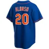 S-4XL CUSTOM 2024 CONNECT PETE ALONSO 야구 저지 프란시스코 린더 에드윈 디아즈 코다이 젠가 스타 링 마르트 Jacob DeGrom Mets Keith Hernandez 남녀 청소년