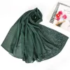 hot sale monochrome Chiffon scarf Malaysia popular ethnic embroidery double flower cape shawl