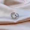Anéis de cluster anel de atacado elegante ajuste dedo mulheres menina senhora letra gota jóias presente